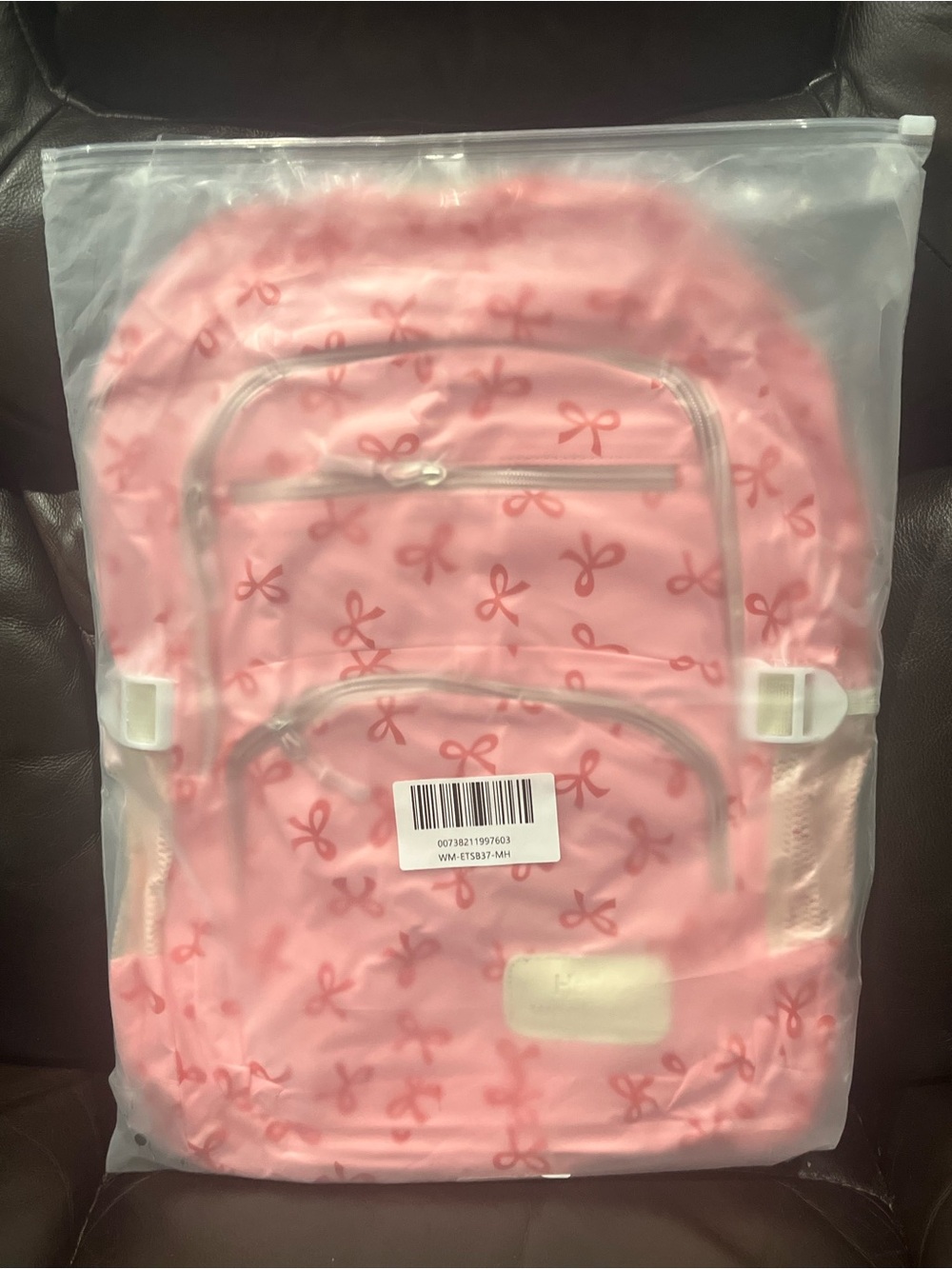 Kids Pink Bow Print School Backpack - Lightweight Kids Bag